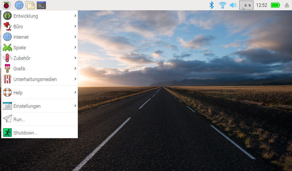 Abbildung: EeeBook mit Raspbian 9 fr x86