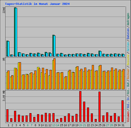 Tages-Statistik im Monat Januar 2024