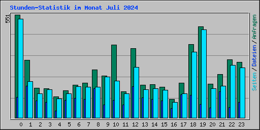 Stunden-Statistik im Monat Juli 2024