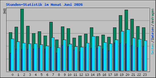 Stunden-Statistik im Monat Juni 2026